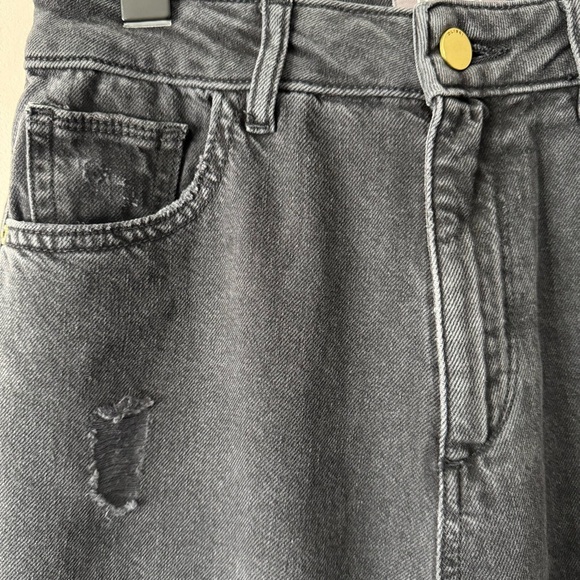 DL1961 JERRY HIGH RISE VINTAGE STRAIGHT DISTRESSED JEANS SIZE 25 STONE - Picture 3 of 12